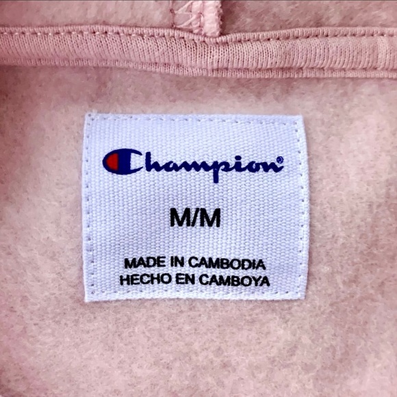 NWT Champion Long Sleeve Pink Logo Embroidered Hoodie Sweatshirt Size Medium - Picture 13 of 15